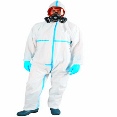 คลีนรูมเคมีทางการแพทย์ Ppekit ทิ้ง Hazmat Suit Coverall PPE