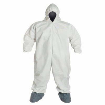 SMS Disposable Coverall โรงพยาบาลคลุมด้วยผ้า CAT III ชุดคลุมป้องกันแบบไม่ทอ
